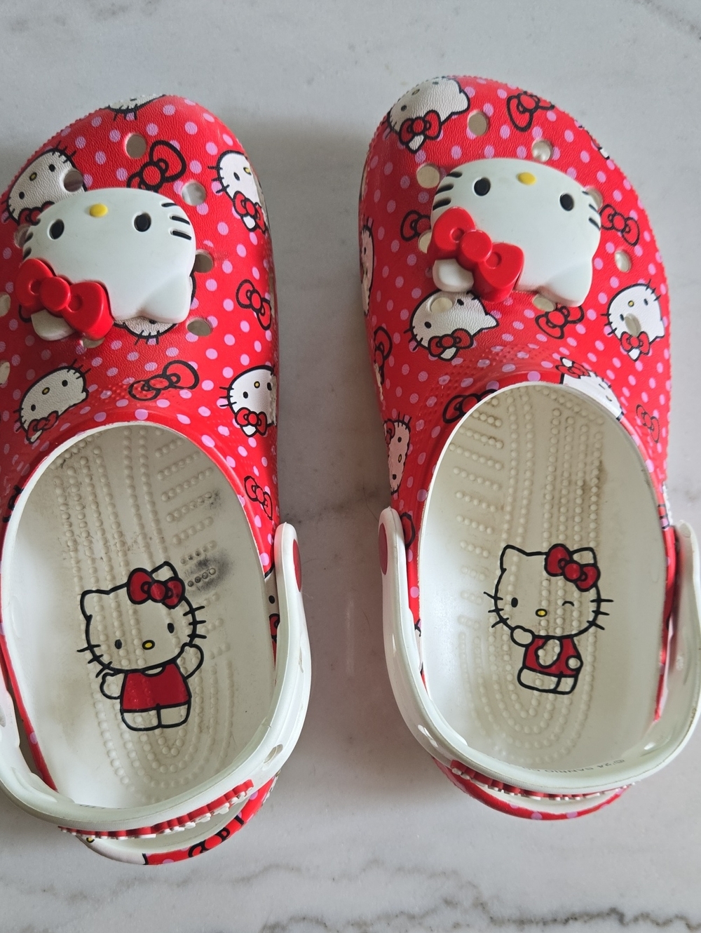 Hello Kitty Red and White Kids Crocs